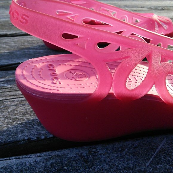 Crocs Pink Jelly Adrina Mini Wedge Sandals - Picture 5 of 7